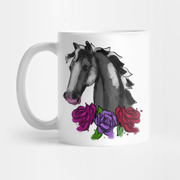 Horse with flowers by Antiope